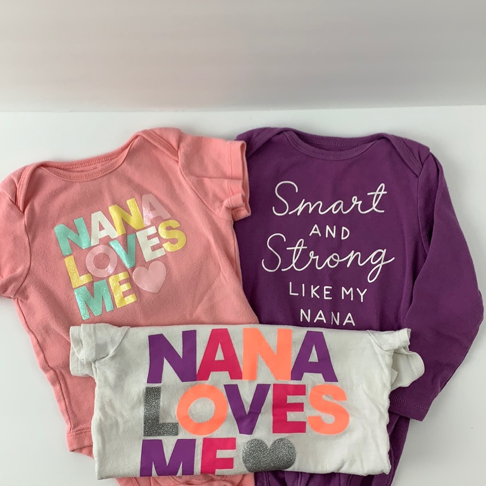 Old Navy Nana Bodysuit and T-Shirt Bundle of 3